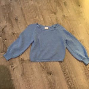 Lou & Grey baby blue crop puff sleeve sweater
